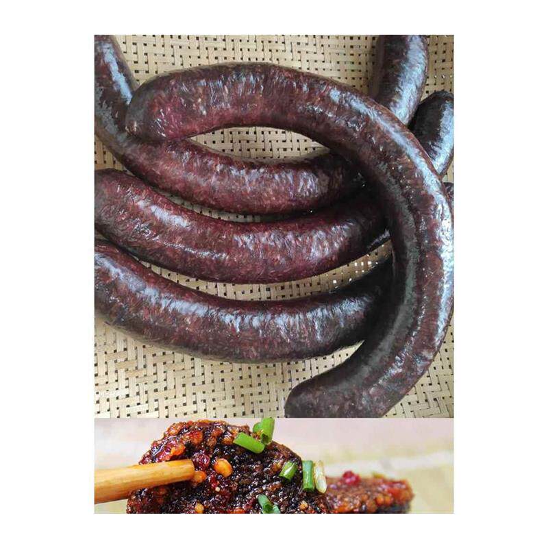 湖南湘西凤凰糯米血粑肠米肠血肠糯湘菜血粑鸭原料油炸馋哭小孩