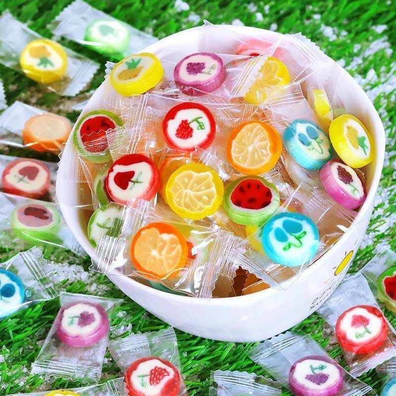 万圣节儿童网红手工切片糖混合水果味散装硬糖小零食糖果