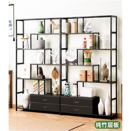 博古架茶柜茶叶架茶台边茶叶柜茶室茶具置物架摆件展示柜收纳柜同