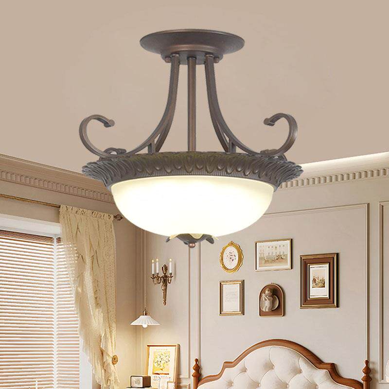 美式半吊吸顶灯复古卧室餐厅吊灯简约中古入户门灯走廊玄关门厅灯