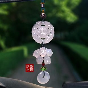 挂饰车载吊坠男女车内吊饰高级感高档饰品 玉石平安福汽车挂件短款