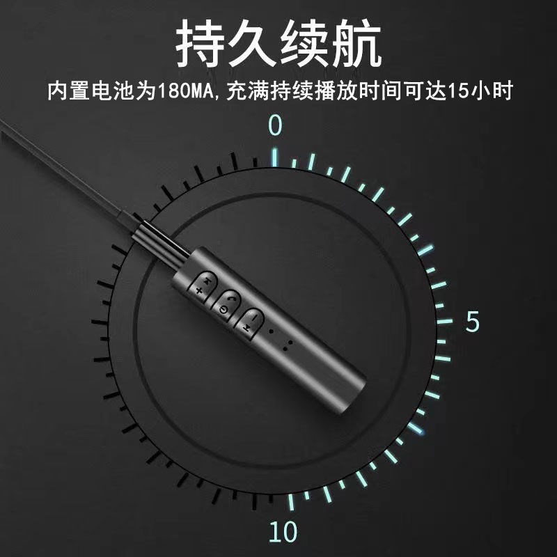 领夹式AUX蓝牙接收器5.0有线耳机音频适配器转音响箱功放蓝牙棒