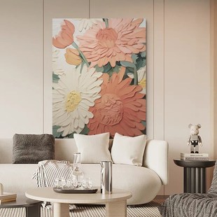 YMT.T手绘油画无尽奶油风客厅肌理挂画玄关装饰画