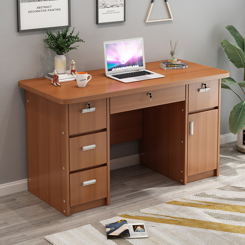 办公桌写字台学生带锁带抽屉米台式电脑桌卧室小书桌