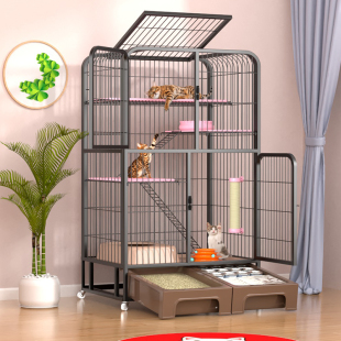 猫笼子家用室内大号带厕所一体猫别墅超大自由空S间大型猫舍屋猫
