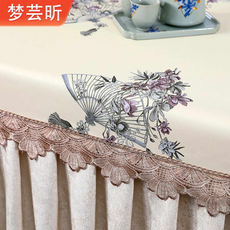 欧式桌罩防水防油耐脏夏季烤火桌罩雪尼尔布正方形电炉罩烤火炉罩