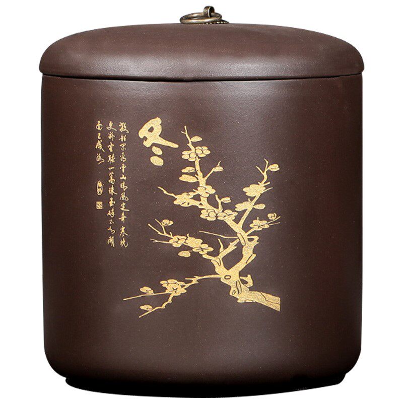 宜兴紫砂茶叶罐大号七子饼普洱存储茶盒全手工密封醒茶罐茶缸