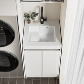 朗享定制阳台柜洗扫地器洗衣池台盆一体带搓板台盆柜