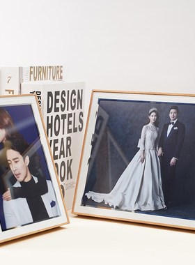 WQ婚纱照摆台窄边相框韩式结婚照片水晶桌摆宝宝照 寸