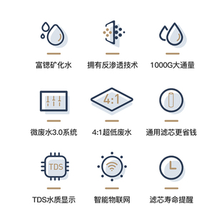 富锶净水器家用直饮大通量厨下过水O反渗透净水器
