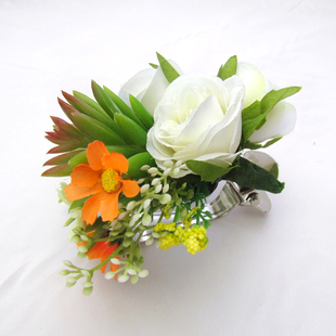 多肉仿真帘固定夹子绑带布幔扣绣钢收拢纱帘束带布夹子