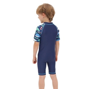 速干潜水服 游泳衣男女童泳装 儿童泳衣新款 中小童连体短袖