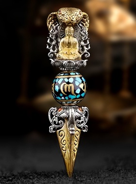 藏式释迦牟尼六字真言转动松石珠