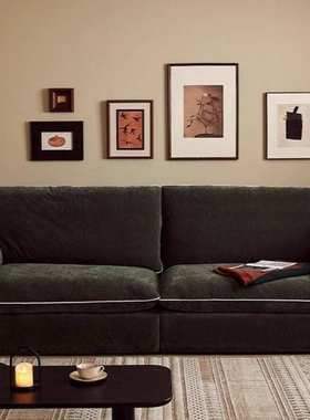 北欧简约风可拆洗雪尼尔沙发客厅墨绿色大坐深多人位羽绒布艺沙发