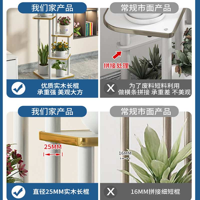 lva轻奢花架阳台置物架室内装饰客厅简约花盆架子落地式多层绿萝