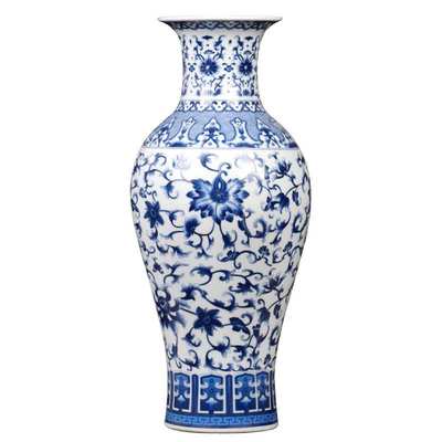 青花瓷花瓶摆件客厅插花仿古小装饰工艺品景德镇陶瓷器新中式花器