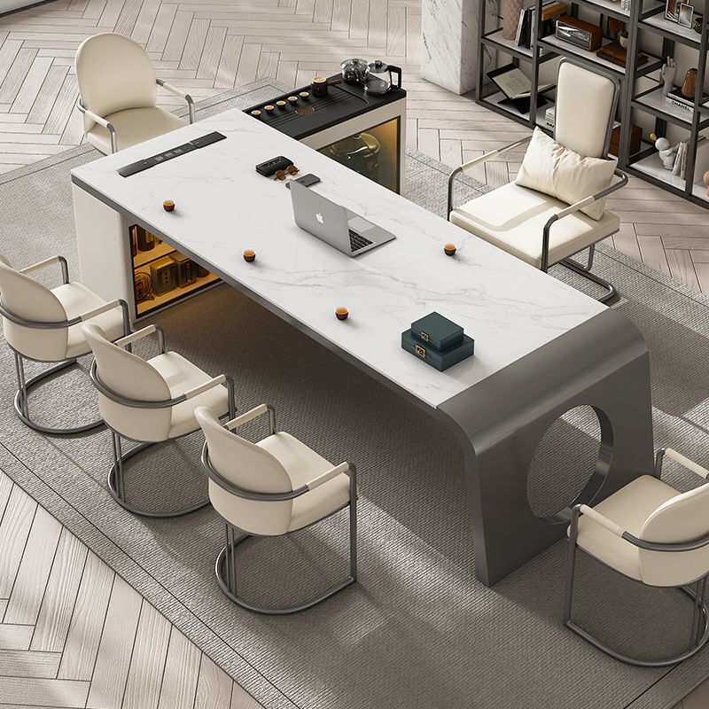 新品轻奢现代岩板茶台2025新款大板茶桌办公桌一体两用客厅家用泡