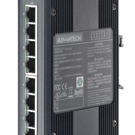 研华8 端口千兆非网管型工业以太网交换机工业交换机 EKI-2728