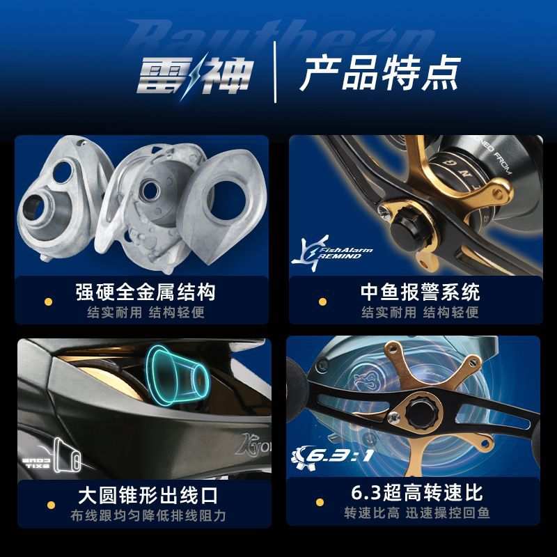 哈斯达雷神泛用水滴轮防炸线打黑大物轮防海水远投雷强轮海钓宇天
