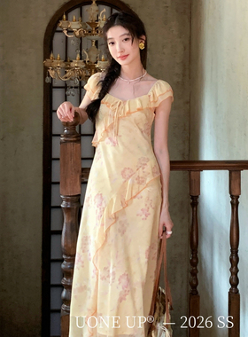 UONE-26年早春法式浪漫荷叶边连衣裙265085