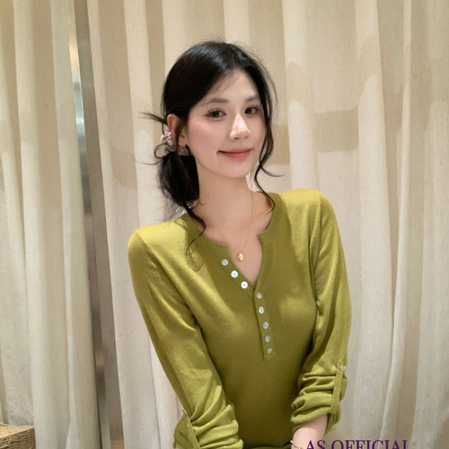 AS OFFICIAL-上大分多色入亨利领针织衫（含羊毛）(不含围巾)1663