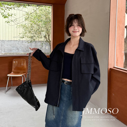 JMMOSO-风极简廓形工装设计感高品质轻老钱气质百搭短外套J86010