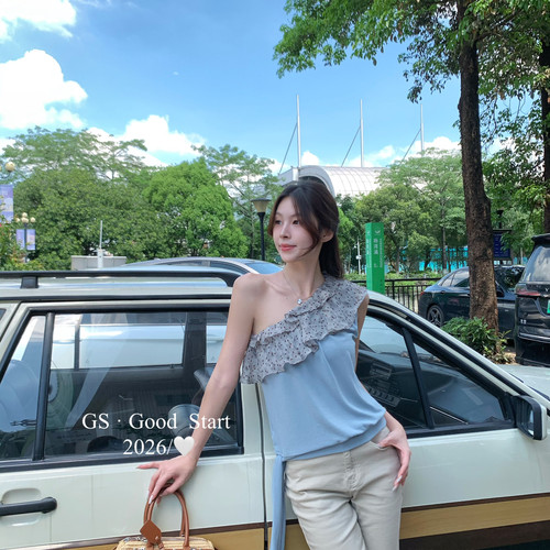 GS.GOOD START-法式浪漫时髦波点拼接设计感小衫(只卖上衣)D5302E
