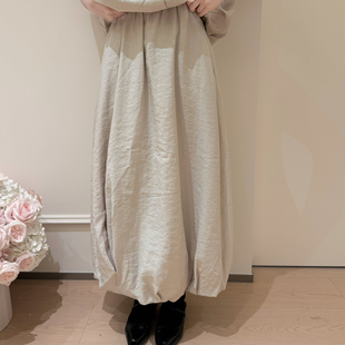 SANTA GROVE早春全松紧韩系灯笼型休闲百搭半身裙