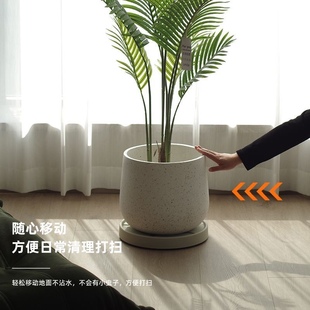 透气移动花盆托盘带轮滑轮底座万向轮塑料接水盘垫底滚轮隐形轮拖
