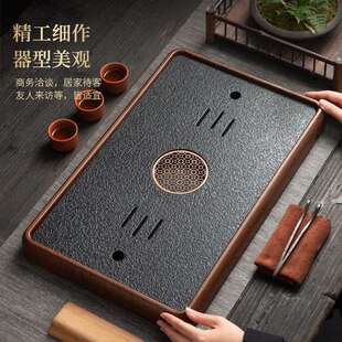 2025新款仿乌金石茶盘茶台小型茶具沥水托盘排水干泡台家用茶托盘