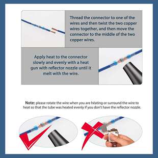 跨境  500pcs盒装 焊锡环热缩端子连接器/防水热缩管带剥线钳