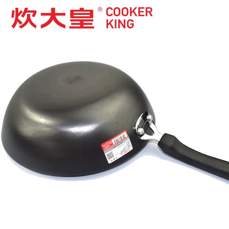 优选皇铸铁锅e炒锅不生锈加厚生铁无涂层燃气电磁炉34cm圆底大马.