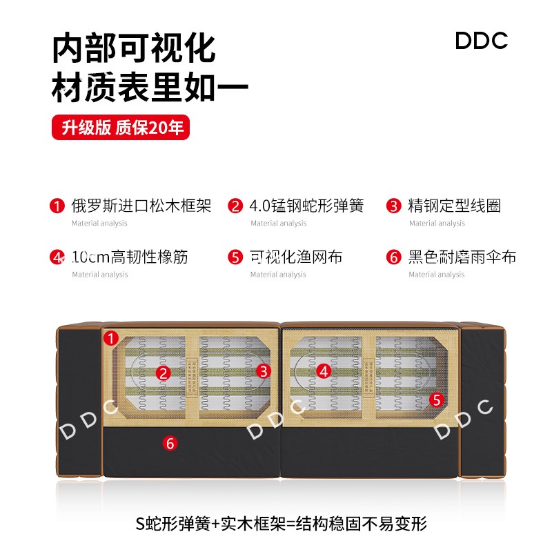 优选C帆船布艺沙发奶油风客厅云朵绒布可拆洗Q直排原木风棉麻布.