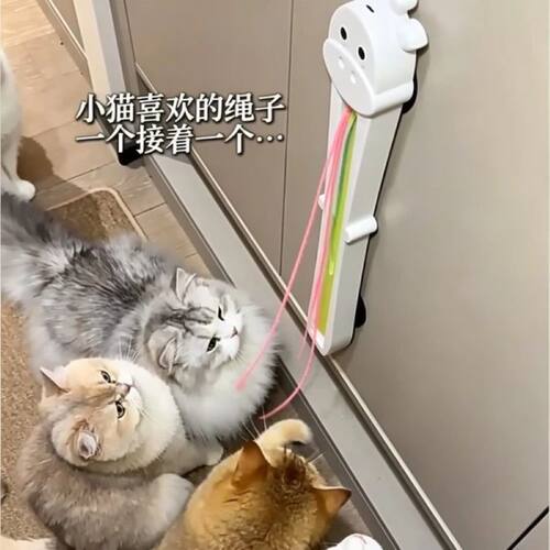 电动旋转蝴蝶仿真逗猫棒钢丝