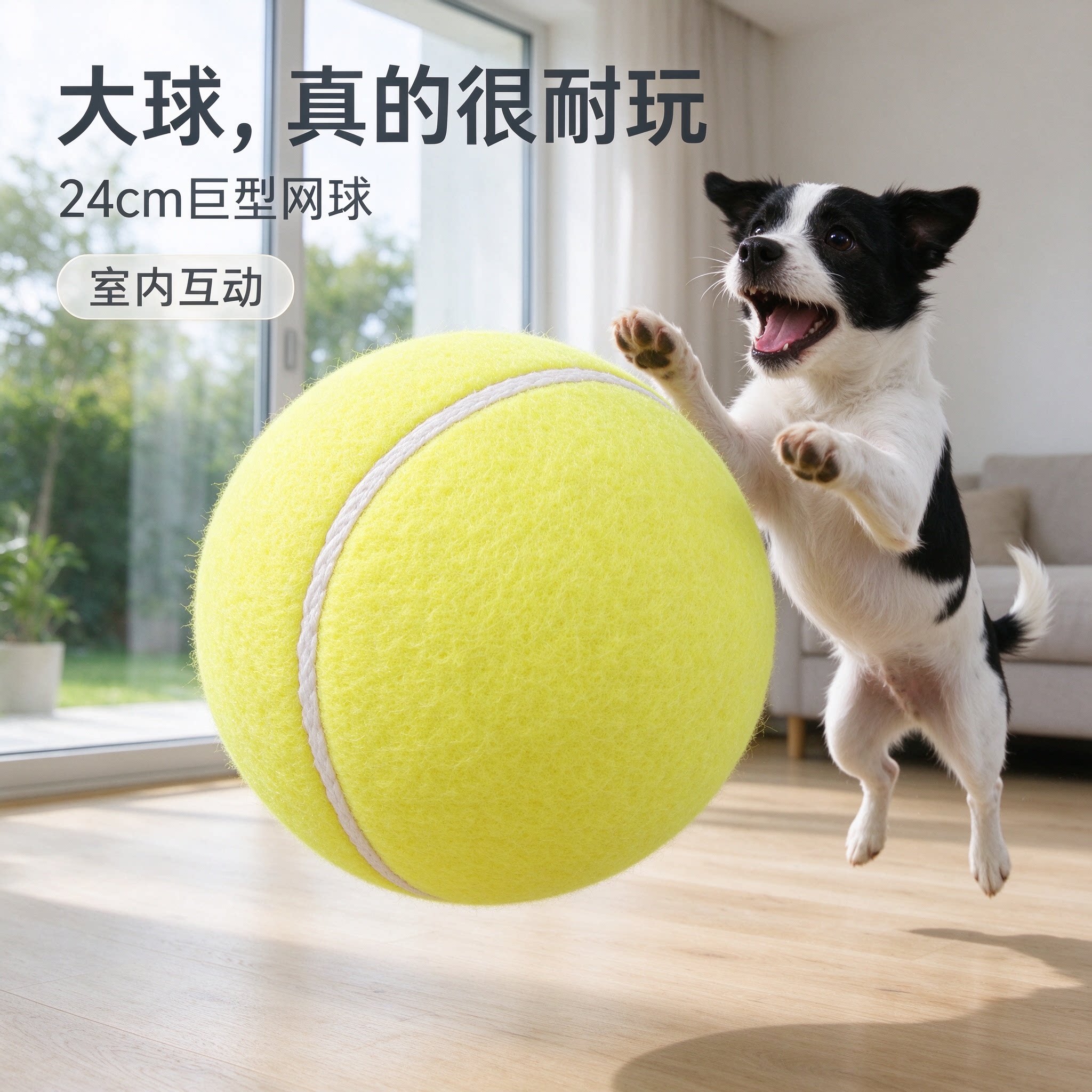 狗狗巨型快乐大网球耐咬宠物玩具中小型犬自嗨解闷互动弹力球