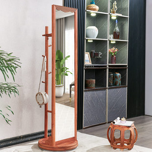 大果紫檀红木穿衣镜落地全身镜新缅甸梨木旋转穿衣镜