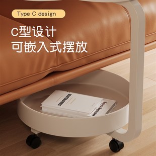奶油风沙发边几家用移动床头柜置物架卧室阳台迷你桌子小户型茶几