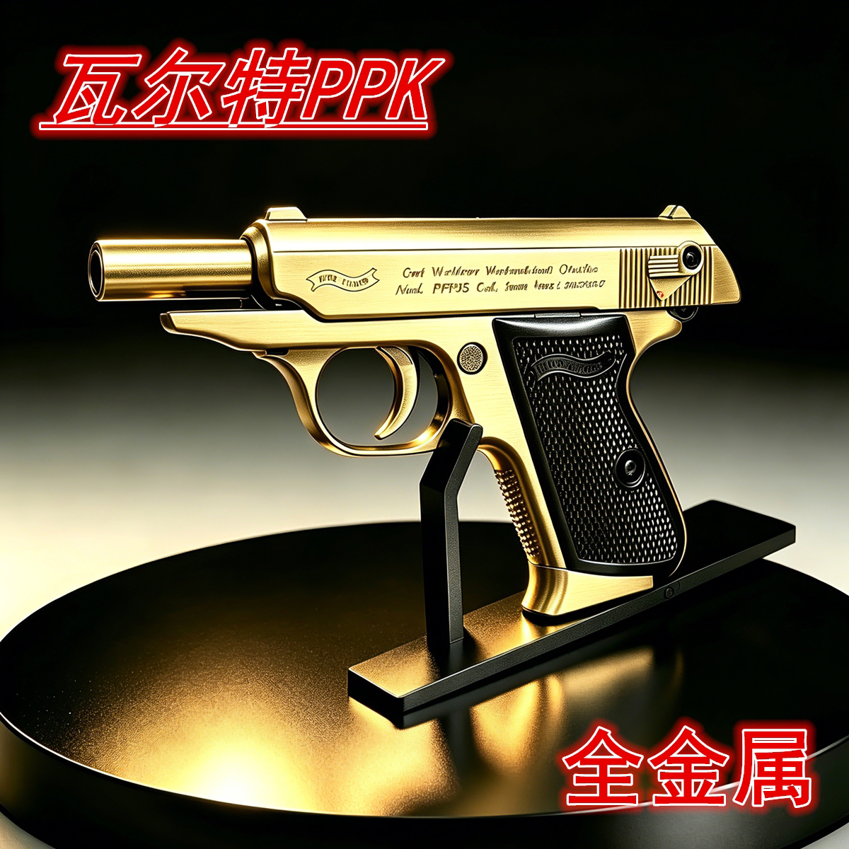 AQK经典ppk玩具枪007雄鹰合金属黑鹰64式软弹枪快拆空挂科教模型