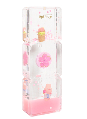 创意可爱樱花油漏桌面小摆件治愈减压小物件水滴液体沙漏生日礼物