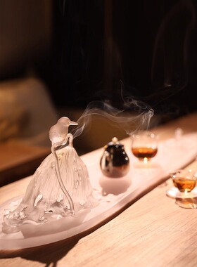 京铜宋式美学茶盘琉璃干泡台枯荷琉璃香炉托盘干泡免清禅意摆件