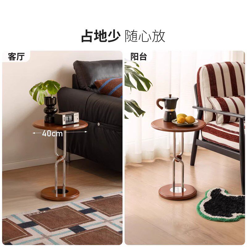 复中古风实木沙发沙漏边几可移动客厅家用小边茶桌子小户型床头柜