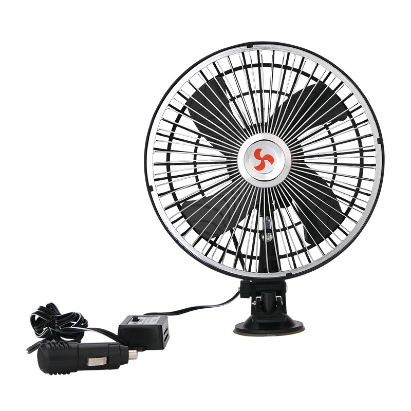 汽车风扇12v车载风扇24v大货车自动摇头吸盘电风扇车用制冷降温