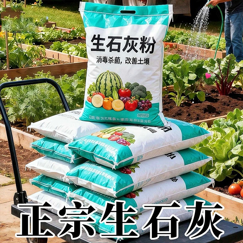 种菜正宗生石灰粉干燥剂杀菌消毒鱼塘改良土壤石灰块除湿刷墙好用