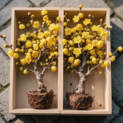 腊梅花树苗盆栽室内外老桩梅花盆景庭院耐寒花卉植物浓香素心腊梅