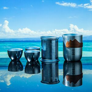 容山堂纯钛旅行茶具套装便携式茶杯快客杯泡茶壶户外露营喝茶装备