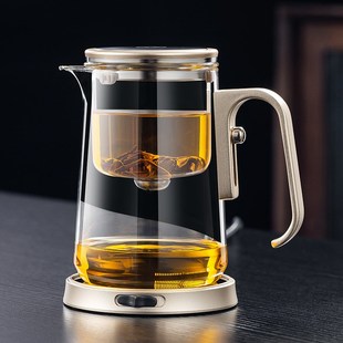 磁吸零杆飘逸杯泡茶壶玻璃内胆茶水分离办公家用茶具套装 2025新款