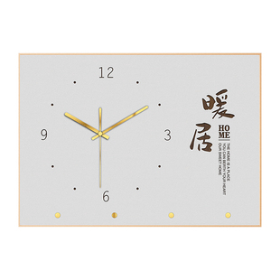 轻奢现代配电箱电表箱装饰画带钟表简约2022年新款餐厅竖版遮挡箱