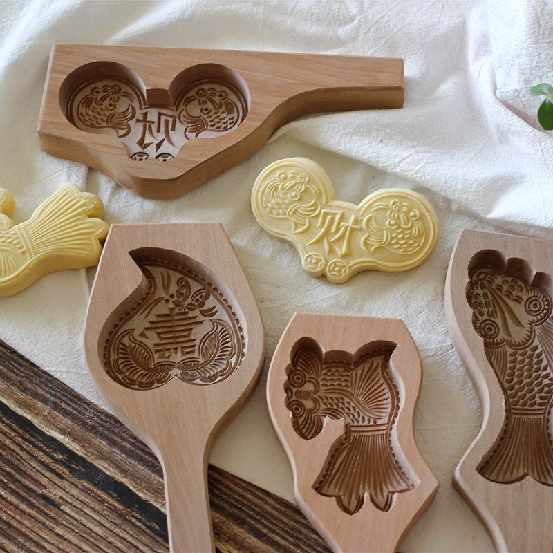 包邮过年用手工雕刻花样馒头面食南瓜糕年糕鱼元宝中式梨木卡花,厨房/烹饪用具,DIY模具,淘宝优惠券,粉丝福利购,淘宝优惠卷