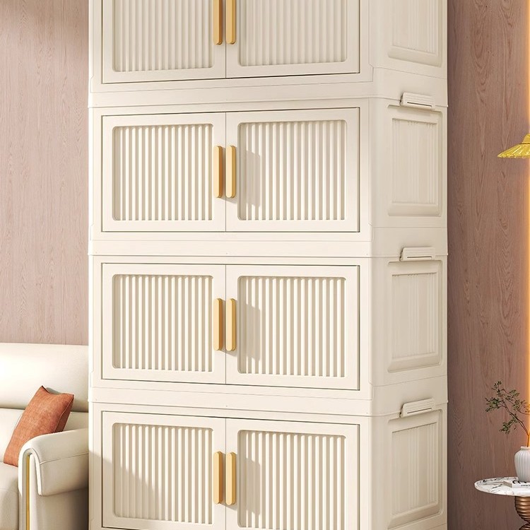 进口免安装折叠收纳柜多层塑料箱