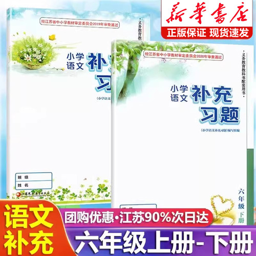 2025新版小学语文补充习题六年级上下册部编人教版江苏教版小学6六年级上册下册语文补充习题同步课本教材教科书配套练习册教辅书